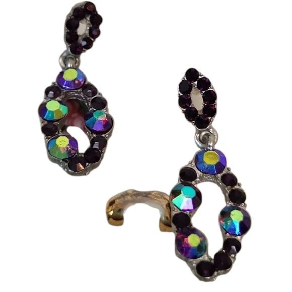 Ruby Red Aurora CrystaI Iridescent Earrings - Picture 5 of 6